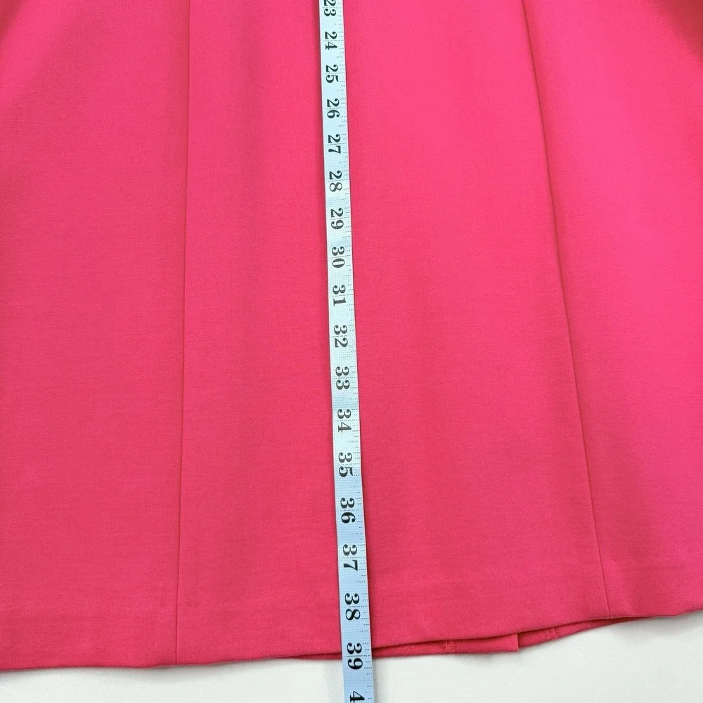 Talbots Women's Pink Sleeveless Sheath Dress V Neckline Ponte Knit 14 Rayon/Nylo